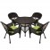 5pc Espresso Wicker Dining Set With Cushions