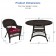 5pc Espresso Wicker Dining Set - Red Cushions