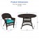 5pc Espresso Wicker Dining Set - Turquoise Cushions