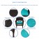 5pc Espresso Wicker Dining Set - Turquoise Cushions