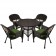 5pc Espresso Wicker Dining Set With Cushions