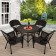 5pc Espresso Wicker Dining Set Without Cushion