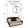 Espresso Resin Wicker Porch Swing with Tan Cushion