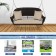Espresso Resin Wicker Porch Swing with Tan Cushion