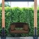 Espresso Resin Wicker Porch Swing with Brown Cushion