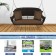 Espresso Resin Wicker Porch Swing with Brown Cushion
