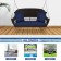 Espresso Resin Wicker Porch Swing with Midnight Blue Cushion