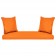 Espresso Resin Wicker Porch Swing with Orange Cushion