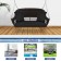 Espresso Resin Wicker Porch Swing with Black Cushion