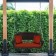 Espresso Resin Wicker Porch Swing with Brick Red Cushion