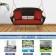 Espresso Resin Wicker Porch Swing with Brick Red Cushion