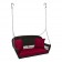 Espresso Resin Wicker Porch Swing with Red Cushion