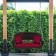 Espresso Resin Wicker Porch Swing with Red Cushion