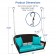 Espresso Resin Wicker Porch Swing with Turquoise Cushion