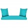 Espresso Resin Wicker Porch Swing with Turquoise Cushion