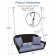 Espresso Resin Wicker Porch Swing with Steel Blue Cushion
