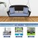 Espresso Resin Wicker Porch Swing with Steel Blue Cushion