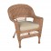 Honey Wicker Chair With Tan Cushion