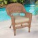 Honey Wicker Chair With Tan Cushion