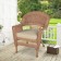 Honey Wicker Chair With Tan Cushion