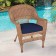 Honey Wicker Chair With Midnight Blue Cushion