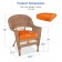 Honey Wicker Chair With Orange Cushion