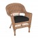 Honey Wicker Chair With Black Cushion