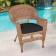 Honey Wicker Chair With Black Cushion