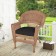 Honey Wicker Chair With Black Cushion