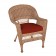 Honey Wicker Chair With Brick Red Cushion