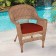 Honey Wicker Chair With Brick Red Cushion