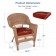 Honey Wicker Chair With Brick Red Cushion