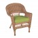 Honey Wicker Chair With Sage Green Cushion