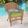 Honey Wicker Chair With Sage Green Cushion
