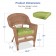 Honey Wicker Chair With Sage Green Cushion