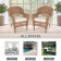 Honey Wicker Chair With Ivory Cushion - Set of  2