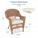 Honey Wicker Chair With Ivory Cushion - Set of  2