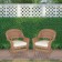 Honey Wicker Chair With Ivory Cushion - Set of  2