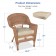 Honey Wicker Chair With Tan Cushion - Set of  2