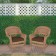 Honey Wicker Chair With Brown Cushion - Set of 2