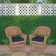 Honey Wicker Chair With Midnight Blue Cushion - Set of 2