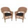 Honey Wicker Chair With Black Cushion (Set of 2)