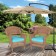 Honey Wicker Chair With Sky Blue Cushion - Set of  2