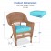 Honey Wicker Chair With Sky Blue Cushion - Set of  2