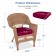 Honey Wicker Chair With Red Cushion - Set of  2
