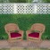 Honey Wicker Chair With Red Cushion - Set of  2