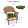 Honey Wicker Chair With Hunter Green Cushion - Set of  2
