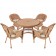 5pc Honey Wicker Dining Set - Tan Cushions