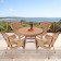 5pc Honey Wicker Dining Set - Tan Cushions