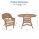 5pc Honey Wicker Dining Set - Tan Cushions